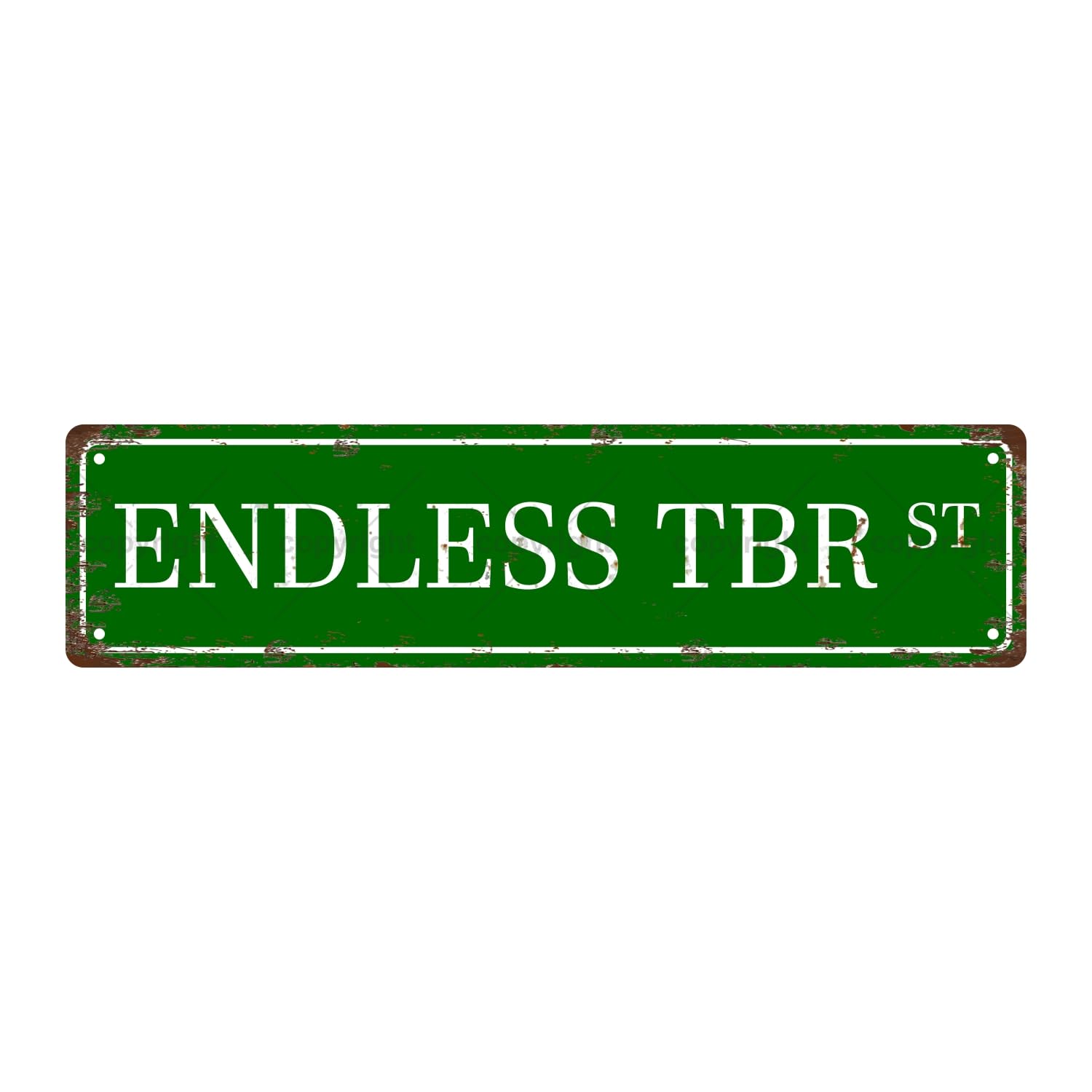 Endless TBR ST Bookshelf Metal Tin Street Sign Bar Cafe Garage Cave Home Room Wall Bathroom Farmhouse Garden Porch Patio Decor,4x16 Inch