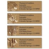 Kraft Foliage Personalized Return Address Labels – 4 Designs, Set of 240, Small, Self-Adhesive, Flat-Sheet Labels, by Colorful Images