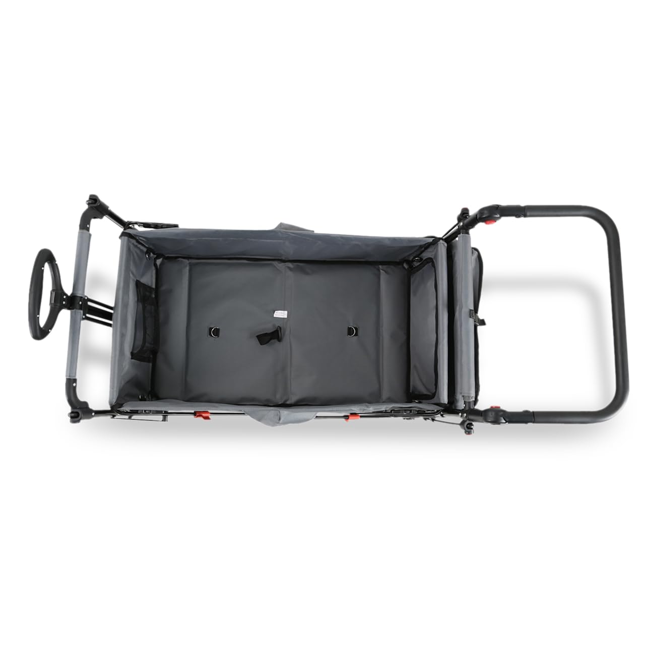 FUXLIFE Carrello Pieghevole FX-CT800 Grigio • Bollerwagen richiudibile con spazio extra per le gambe • Tettuccio parasole e ruote larghe • Volume 105 L e portata 75 kg