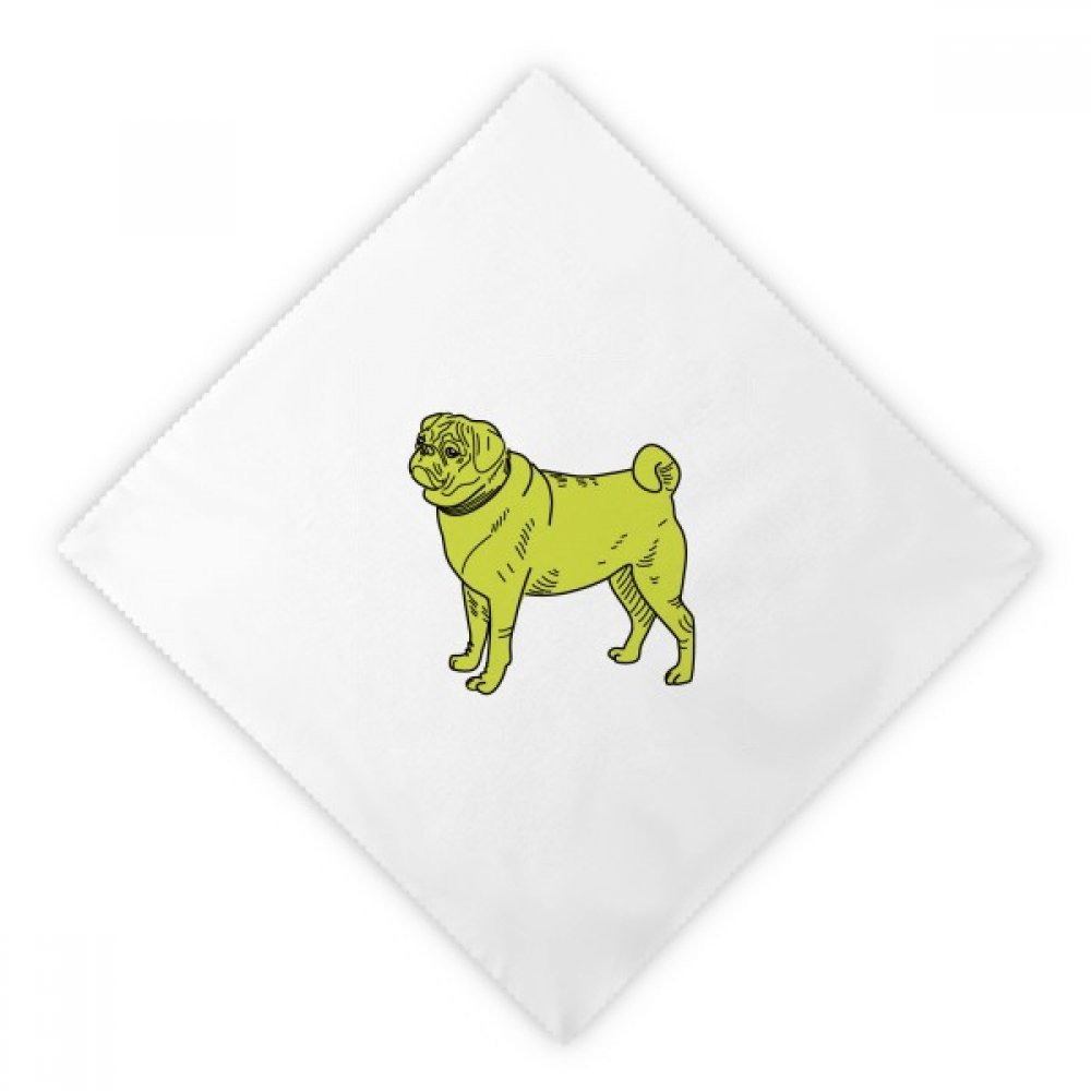 Serviettes en tissu réutilisables motif chien dessin animé blanc 18.5 pouces