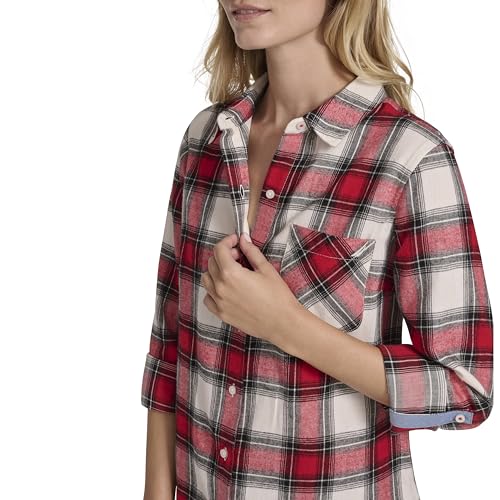 Image of Nautica Women's Button Front Long Sleeve Roll Tab Shirt