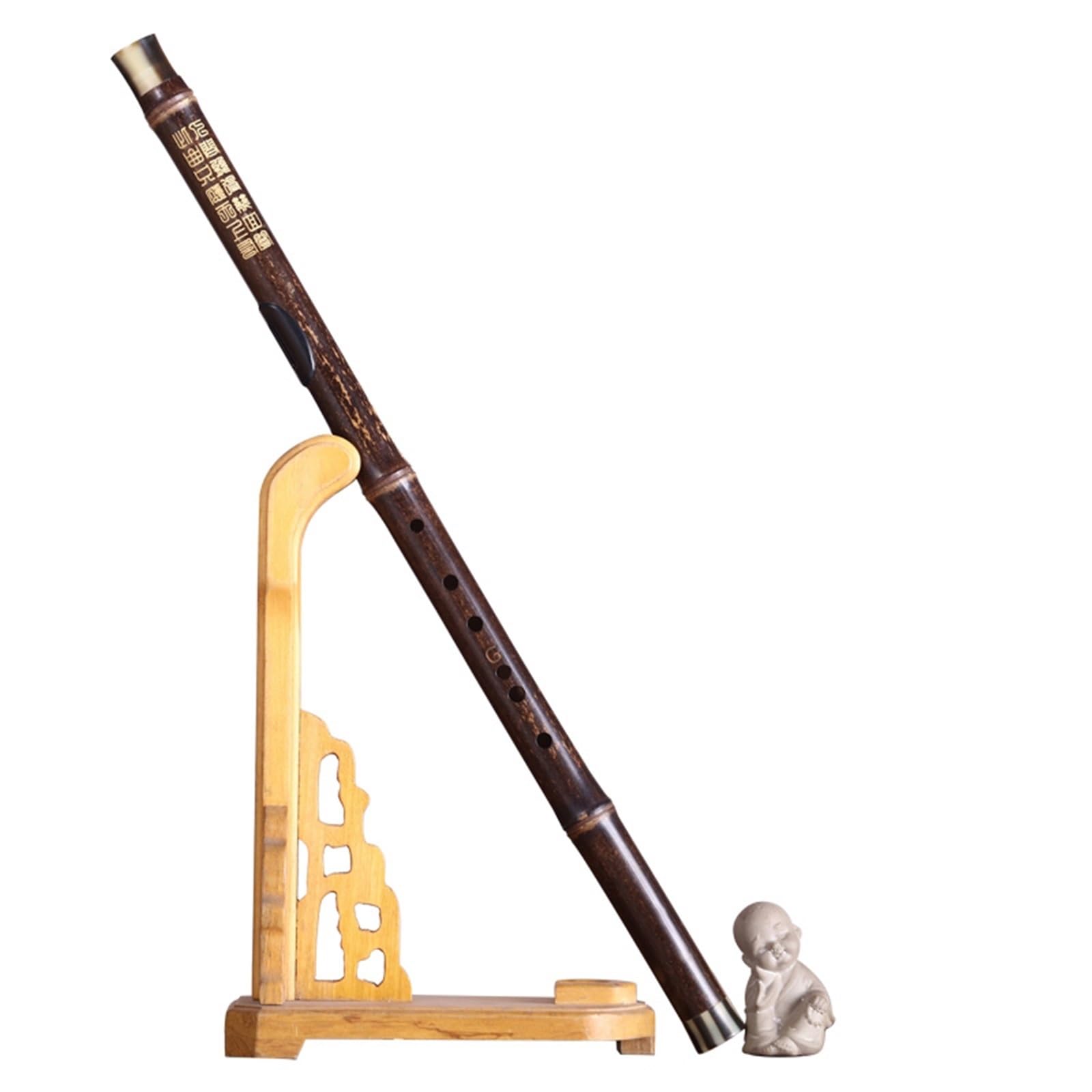 竹笛楽器 竹製フルート楽器 紫色の木製 6穴 軽量で持ち運び可能 音色