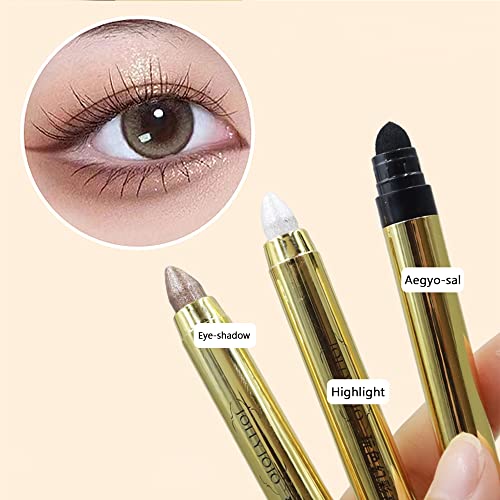 Etedes Eyeshadow Stick Cream,Matte And Shimmer Eyeshadow Pencil, With Soft Brush Waterproof Long Lasting Smoky Eye Makeup (Rose Gold) #TOP6