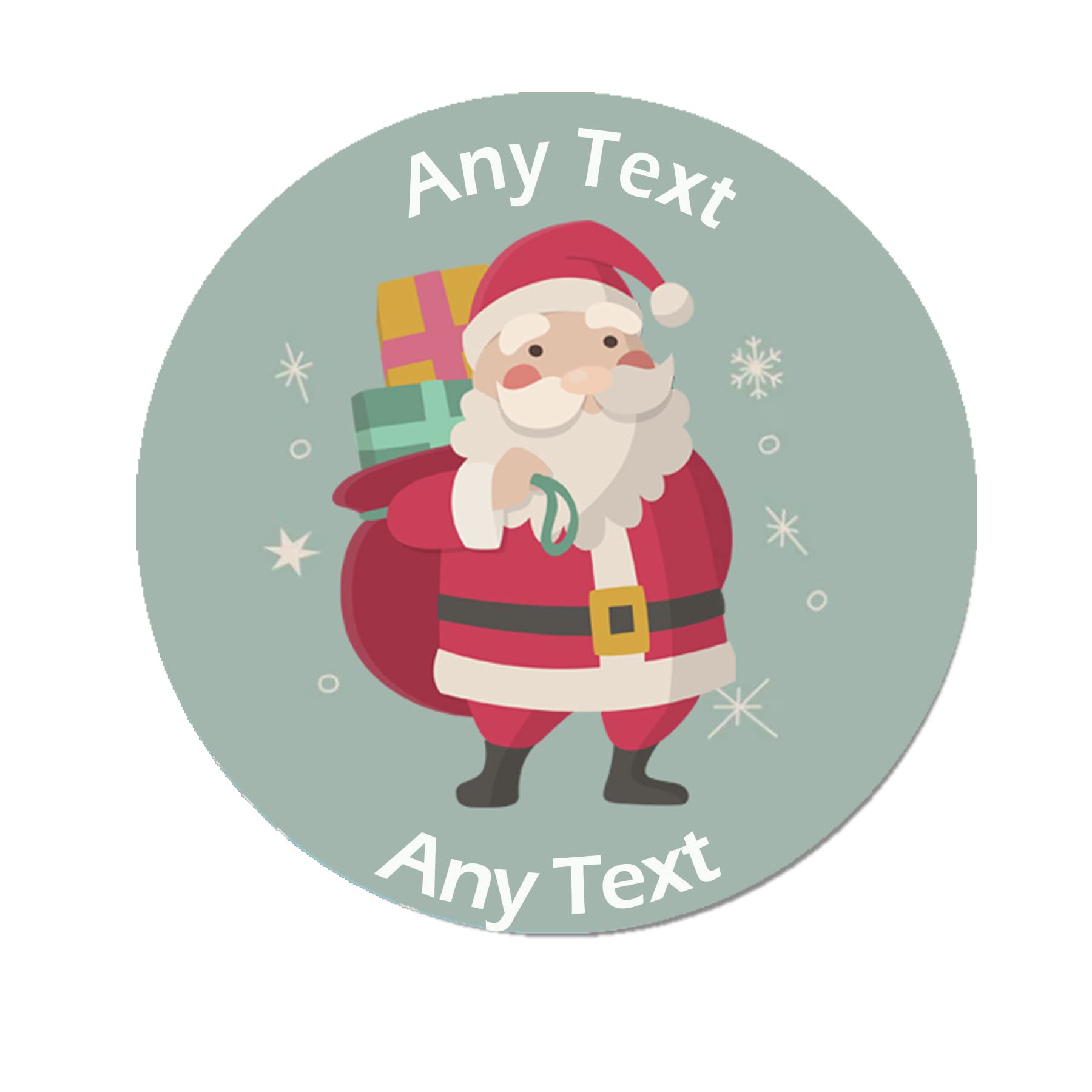 Treasured Forever Green 24 Personalised Christmas Stickers Delivery From Santa North Pole Gift Tag Labels Present Woodland Sack Of Gifts (Design 1)