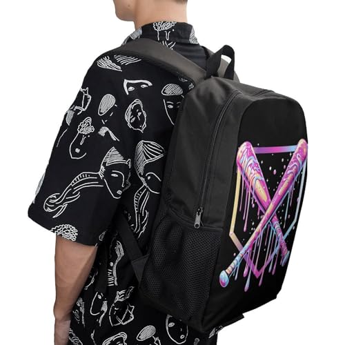 Baseball Home Plate Drip Game Day Backpack Simple Leisure Travel Backpack Outgoing Daypack 17 Inch4