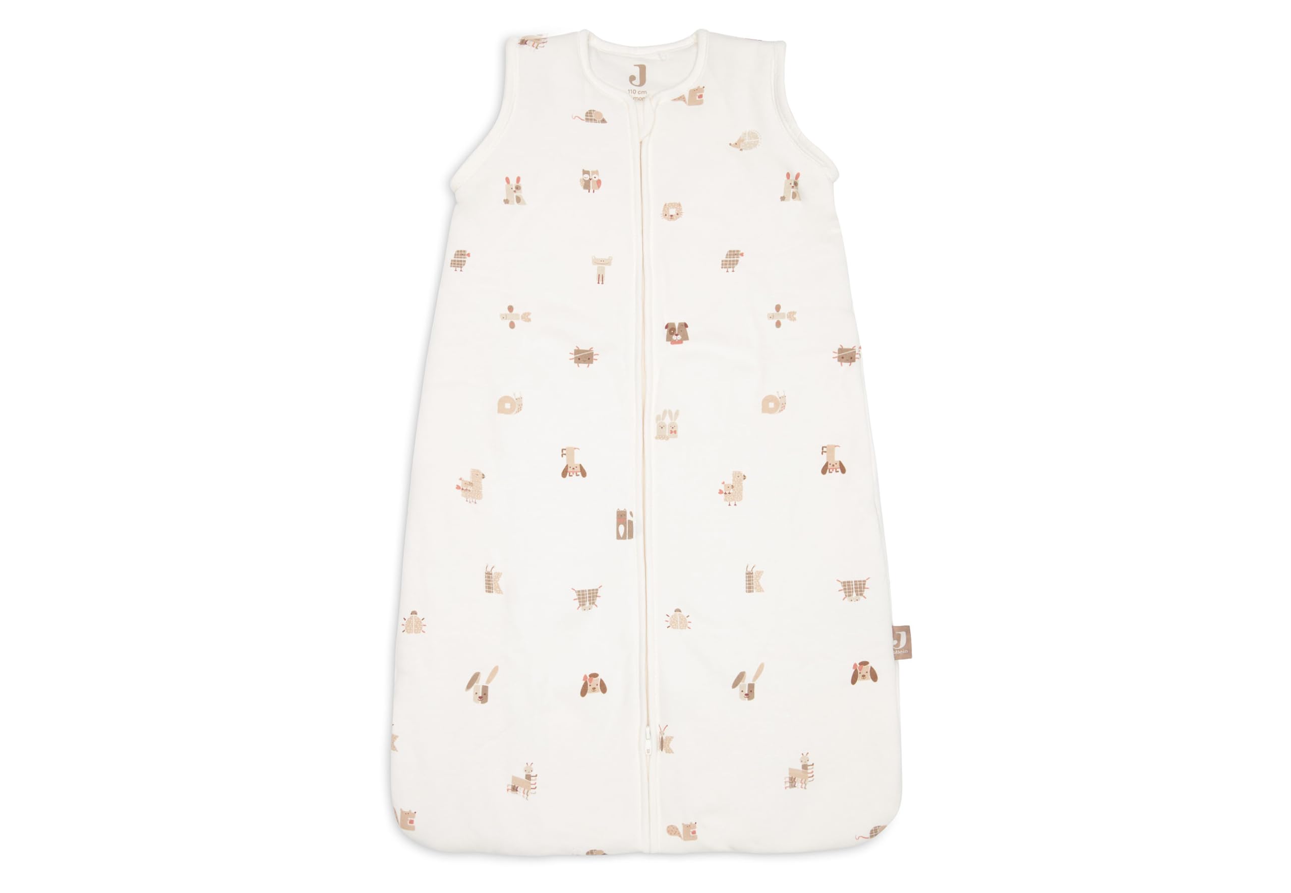 Jollein Śpiwór niemowlęcy – 110 cm – Animal Friends – bawełna – 2,5 do 3,5 TOG – zdejmowane rękawy – certyfikat Öko-Tex – śpiwór dla niemowląt – śpiwór zimowy – również na wiosnę i jesień