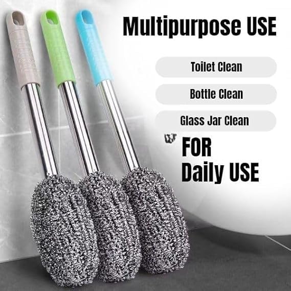 Image of UltraClean Long Handle Bottle and Jar Toilet Cleaner Brush Heavy-Duty Scrubber with Ergonomic Non-Slip Grip, Ideal for Deep Cleaning Toilets, Bottles-Jars and Hard-to-Reach Areas(Pack of 1)