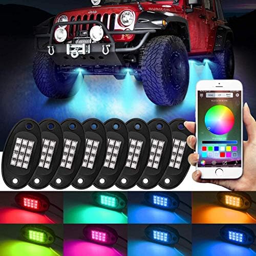 Safego Offroad Rock Lights for Trucks , RGB Rocklights Under Glow Light
