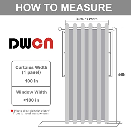 Image of DWCN Total Privacy Room Divider Blackout Curtain - Thermal Curtains for Patio Door, Living Room, Bedroom Partition and Shared Office Space, 1 Grommet Curtain Panel, 8.3ft Wide x 8ft Tall, Light Grey