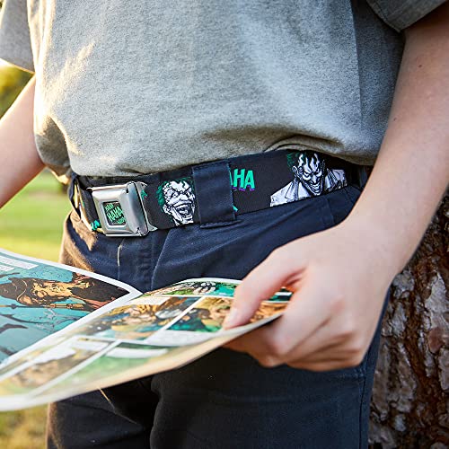 DC Comics Seatbelt Buckle Belt, Joker Laughing Expressions Suits Hahaha3