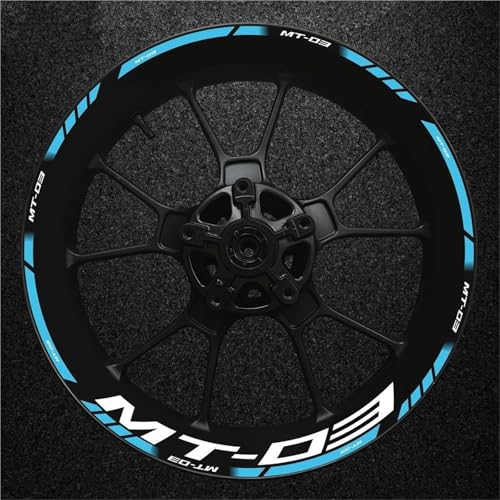 Felgen Aufkleber Felgenaufkleber Für Yamaha MT-03 MT03 MT 03 – Reflektierende, Nabenaufkleber, Streifenband-Aufkleber-Set Motorrad Dekor Felgenaufkleber(Farbe 10)