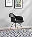 DHP C013701 Mid Century Modern Chair with Molded Arms and Wood Legs, Black