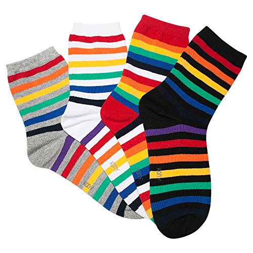 KONY 4 Pairs Women's Cotton Novelty Art Printed Crew Socks Famous Artist Painting Pattern Fashion Socks Gift Size 6-92