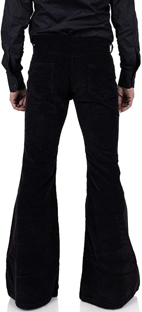 Men's Corduroy Relaxed Vintage 60s 70s Bell Bottom Pants Stretch Fit Classic Comfort Flared Flares Retro Disco Pants - Image 7