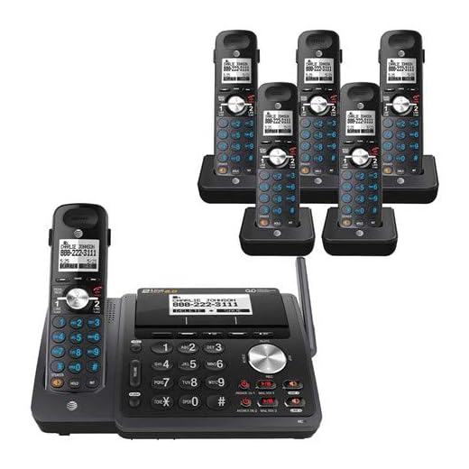 AT&T TL88102BK 2-line answering System with 5 Handsets (TL88002BK) Black