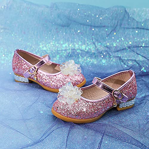 Toddler Girls Dress Flat𝐬 Glitter Princess Shoe Rhinstone𝐬 Bowknot Mary Jane Low Heels Wedding Prom Shoes for Kids4
