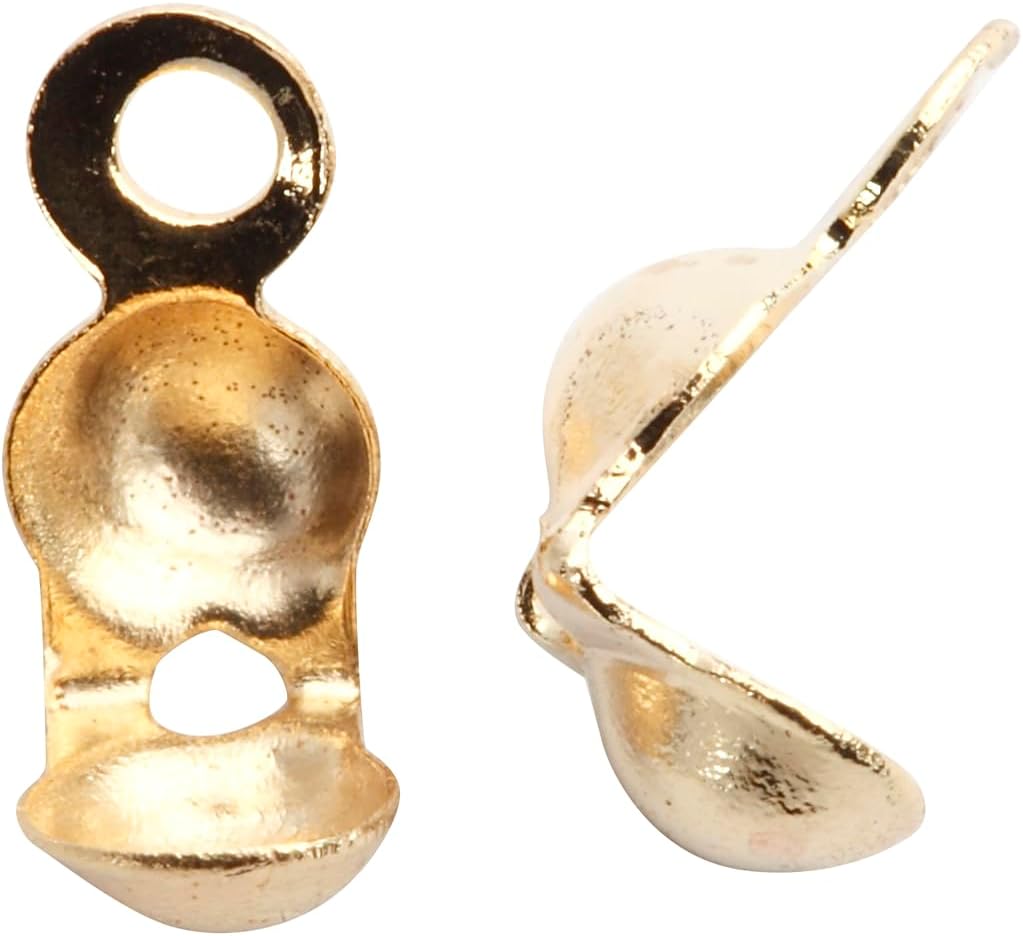 20 x Gold Bow Caps 3 mm