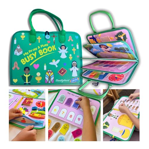 Image of My Pray & Play Busy Board Book - Quiet Felt Activity Book for Catholic Children -Interactive Learning Tool for Mass, Church, Travel, and Bible Learning - Brother Francis/Saintly Heart