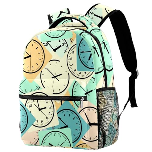 Sac de voyage décontracté motif horloge pour les sorties en ville et les cours des ados