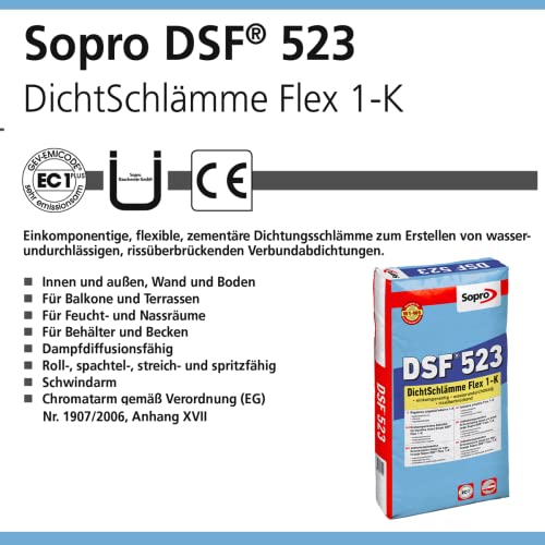 Dichtschlämme Sopro Flex 1-K, 20 kg für Bauprojekte