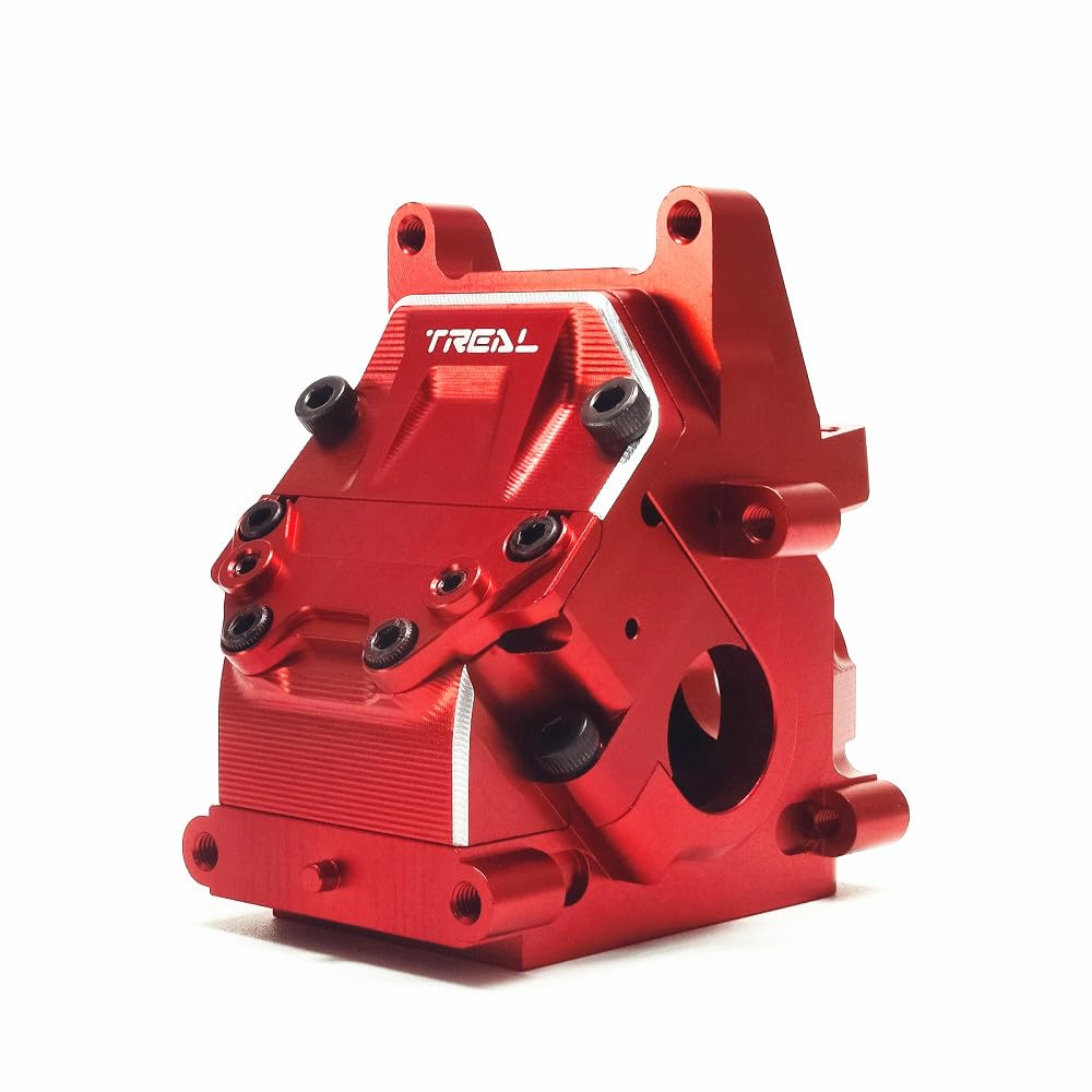 TrealAluminum 7075 HD Gearbox Case Bulkhead for Arrma 1:8 KRATON Extreme BASH (EXB) (Red)