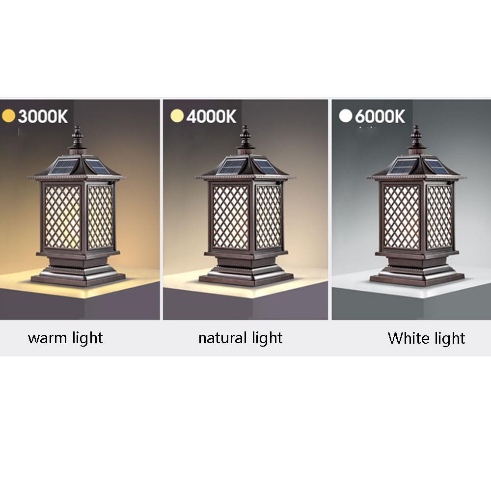Zewnętrzne światło słupka latarnia ogrodowa klasyczna lampa solarna trawnik, lampa słupkowa, wtyczka słupka do lampy filarowej dekoracja ogrodu parku oświetlenie zewnętrzne,