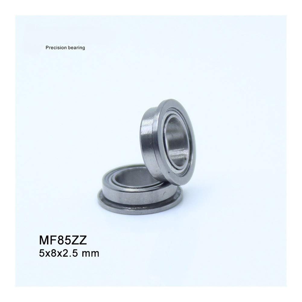 SUOFEILAIMU MF85ZZ Flange Bearing 5x8x2.5 mm Deep Groove Ball Bearing ABEC-1 (10 PCS) Miniature Flanged Ball Bearings MF85 Z ZZ Precision Bearing