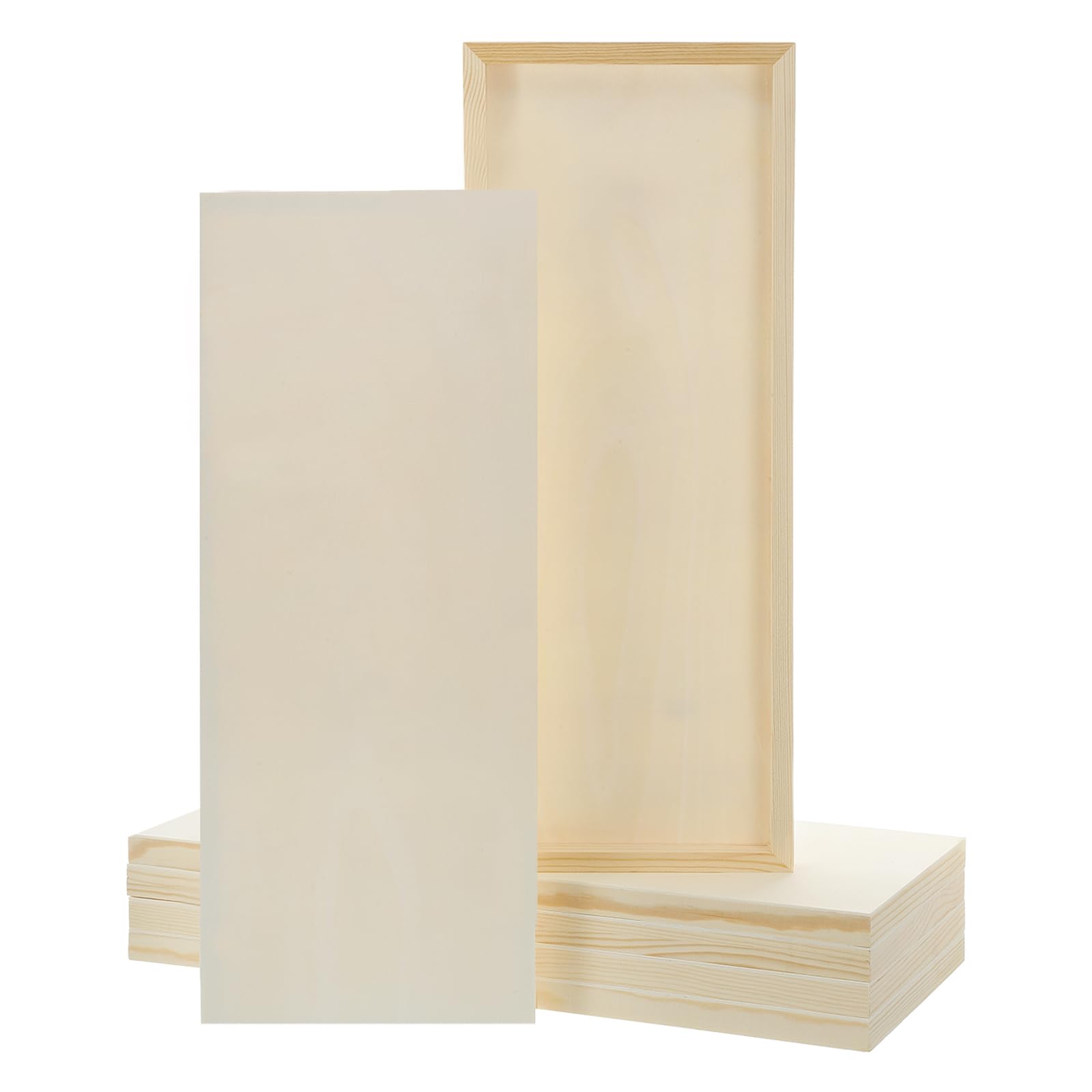 QUARKZMAN 6 Pack Holz Leinwand Bretter 8x20 Zoll Kunst Leinwände Quadratisch Unbehandeltes Holzpanel Für Malerei Basteln DIY Projekte Pouring Art