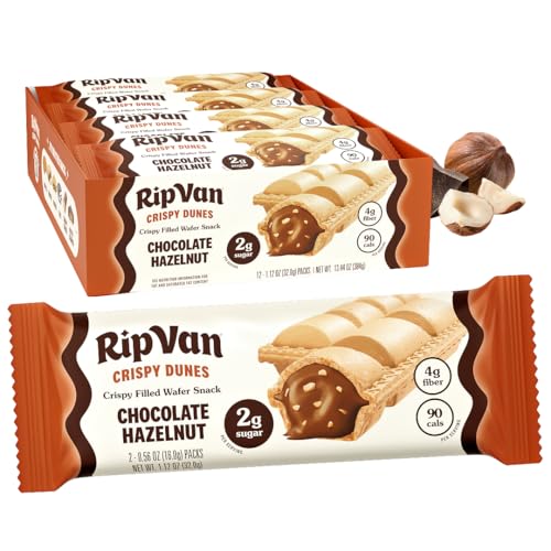 ★Crispy Dunes Vegan Cream Filled Wafer Sticks w/Prebiotic Fiber, several flavors, 12 snack pouches