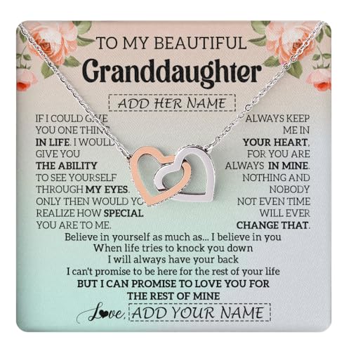 Yametee Personalized To My Beautiful Granddaughter Gifts Necklace From Grandma Grandpa Inspirational Birthday Gift For Granddaughter Graduation Christmas Message Card