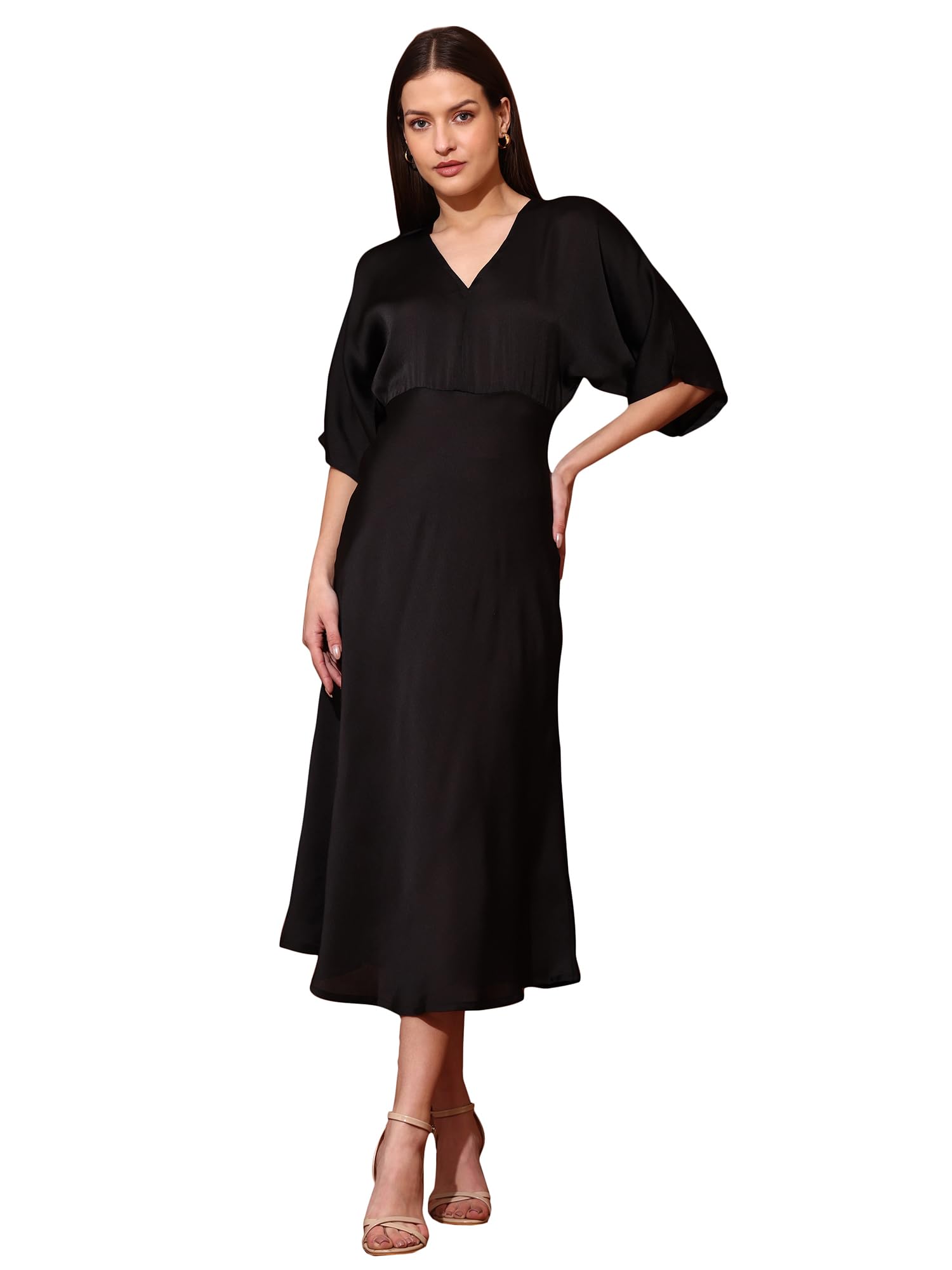purvaja Women’s V-Neck Silk Maxi Dress (Floe-122-125)-picture-27