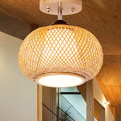 Cage plafond light rural foyer luminaire bois LED pour chambre