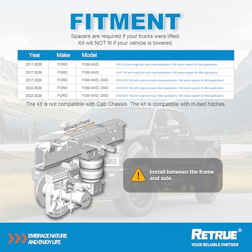 Image of RETRUE Rear Air Bags Suspension Kit for 2017-2026 F250 F350 F450