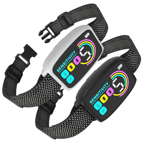 Meloive Collier Anti Aboiement Chien, Conformes à La Nouvelle Loi 2025-Détection Intelligente des Aboiements, 4 Modes Son/Vibration/Forte Vibration, Rechargeable pour Petit et Gros Chien, Lot de 2