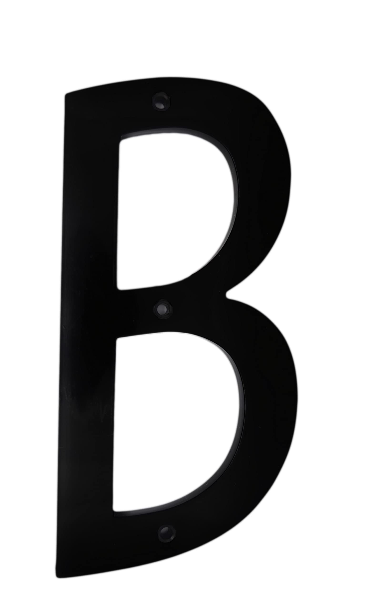 6 Inch House Home Address Street Numbers for Outdoor Indoor Exterior Building Apartment Yard Black Plastic, UV Resistant Number 0-9 Letter A-G (B)