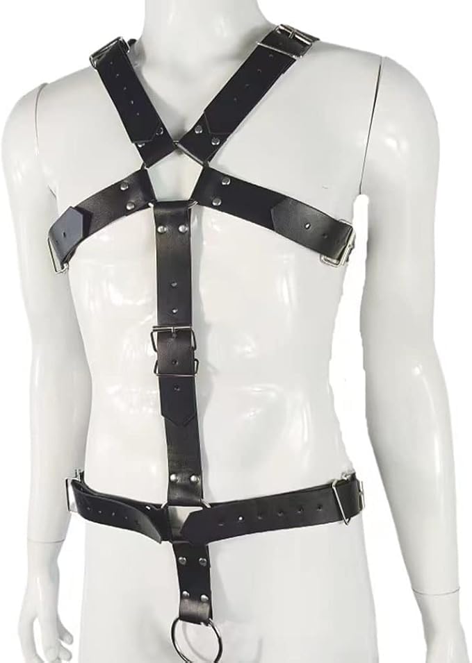PU Leather Harness For Men Adjustable Buckle Body Chest Garter Belt Cosplay Nightclub Sexy Punk Belt Clubwear2