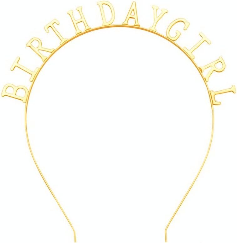 Birthday Girl Crown Birthday Girl Headband Birthday Girl Tiara Birthday Headpiece Princess Party Hat Hair Band Gold Woman Birthday Party Supplies (Birthday Girl Gold #2)