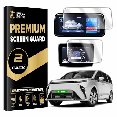 Image of Spartan Shield SCREEN GUARD COMBO For MG SELECT M9 Electric 2026 || Presidential Limo || 12.3 INCH INFOTAINMENT TOUCHSCREEN + 7 INCH INSTRUMENT CLUSTER PROTECTOR | MgSelect M9 EV New Car Digital Display 9H Accessories 2025+ [Not Tempered Glass] (M9 [12 inch Combo] Glossy)