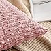 MIULEE Pack of 2 Corduroy Decorative Throw Pillow Covers 20x20 Inch Soft Boho Striped Pillow Covers Modern Farmhouse Home Decor for Sofa Living Room Couch Bed Blush Pink Spring Valentine Decor