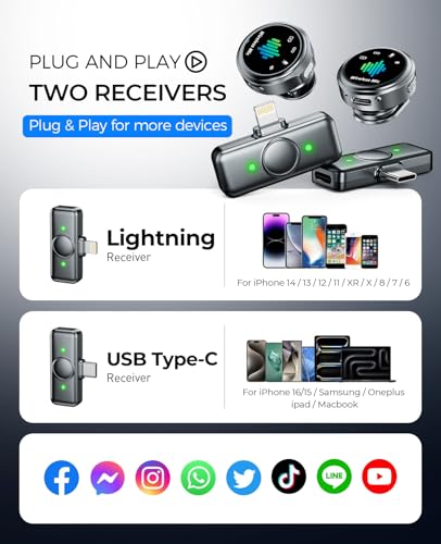 Image of Magnetic Wireless Microphone for iPhone: Smart Noise Reduction