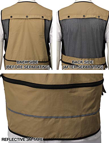 H2H Men's Active Lightweight Outdoor Vests Work Fishing Travel Utility Summer Vest With Multiple Pockets Camel Us S/M (Cmov061) #TOP4
