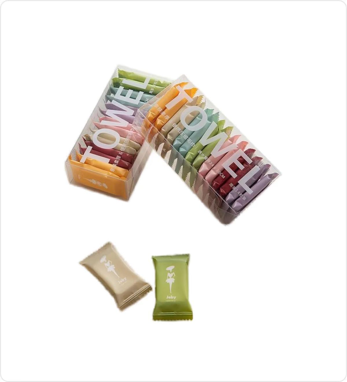 mexine 28 Pieces Mini Compression Towel Tablet, Disposable and Reusable Towels, Pure Cotton Portable Compression Towels, Individually Packaged, Suitable for Outdoor Travel and Sports