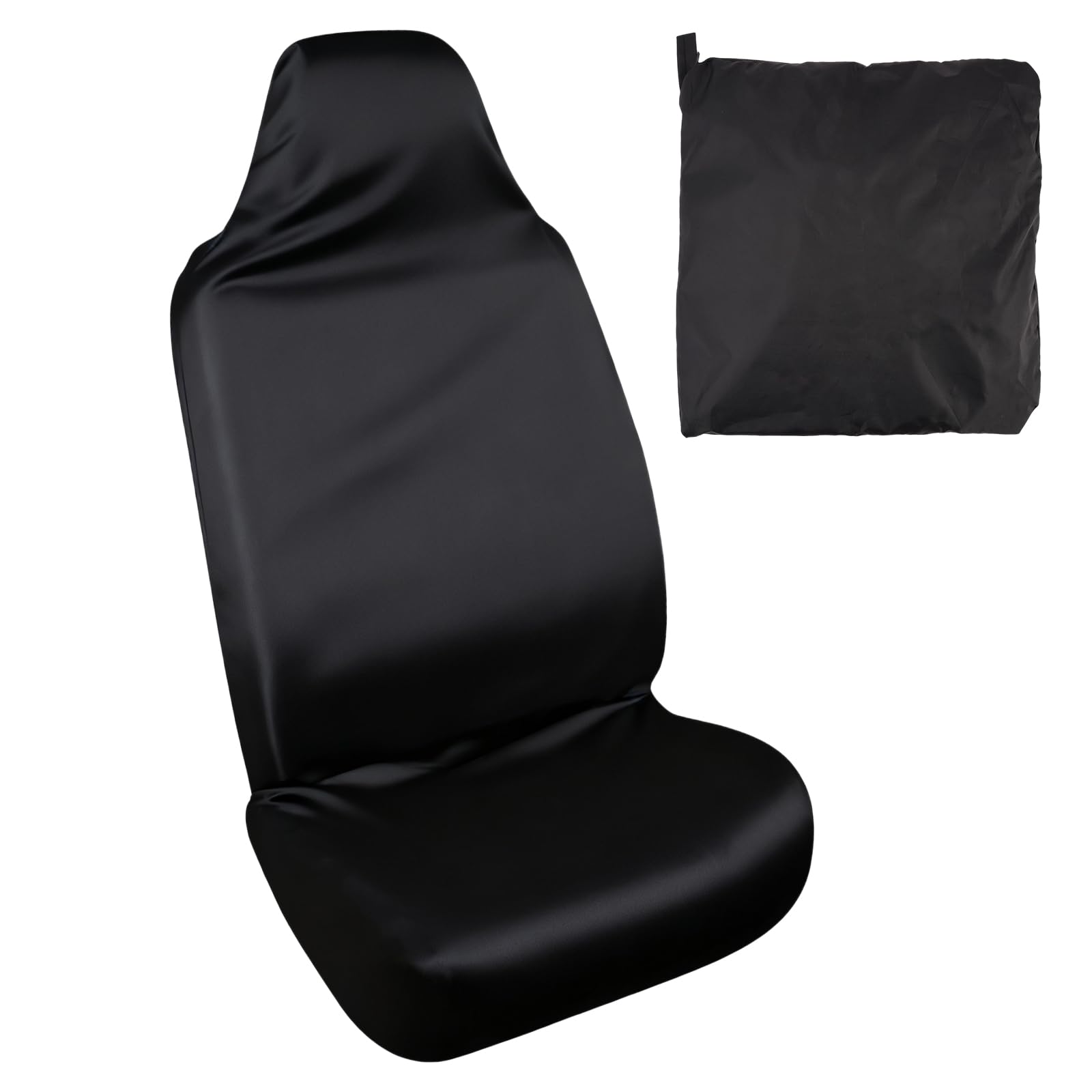 Funda Asiento Coche Delantero 138x56 cm, Fundas Asientos Coche Universales, Funda Impermeable y Antiincrustante para Asiento de Coche, para Taller, Deportes, Niños (Negro)