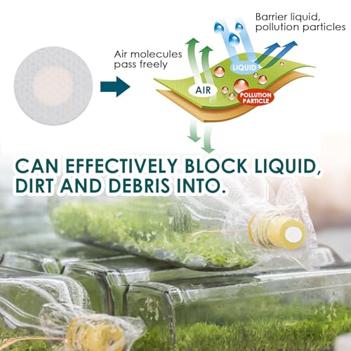 64 Stück selbstklebende Filter, aus synthetischem Papier, 20 mm, Filterscheiben, wasserabweisend, staubdicht, atmungsaktiv, für Pilzzucht