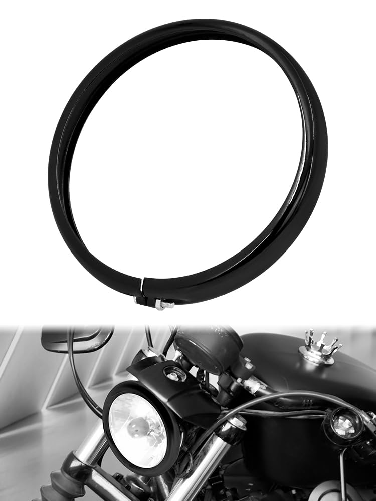 Anello di rivestimento per faro da moto da 14 cm, anello decorativo per Harley Street Bob 107 114 Softail Low Rider FXBBS 2018-2024 nero