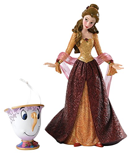 Enesco Disney Showcase Beauty and the Beast Christmas Belle Figurine and Chip Ornament