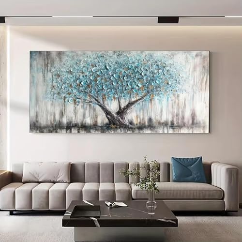 Décoration murale salon tableau panoramique paysage abstrait 60x120