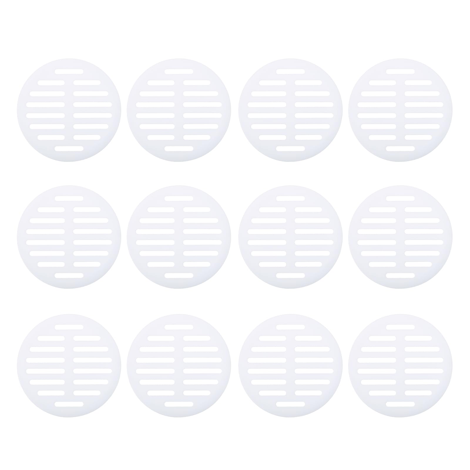 sourcing map 12 Pcs Round Soffit Vents (50mm / 1.97") - Plastic Louver Soffit Air Vent Cover Circular Air Mesh Screen Grille for Home/Bathroom/Wall/Ceiling/Cabinet, White
