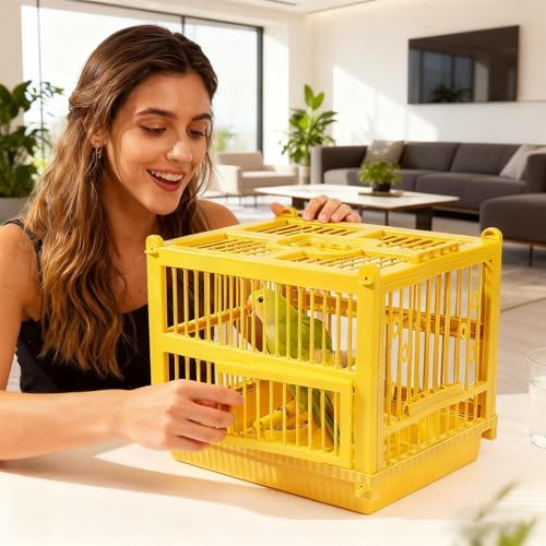 Cage de voyage pour oiseaux 21,5cm avec perchoir de transport intégré - 5