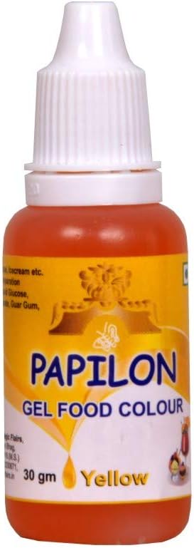 Papilon Food Flavours & Colours Concentrated Gel Food Color, Yellow, 30 g